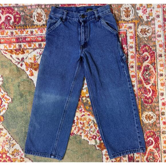 Kids Vintage Eddie Bauer Carpenter Cargo Straight Leg Jeans - Picture 2 of 6